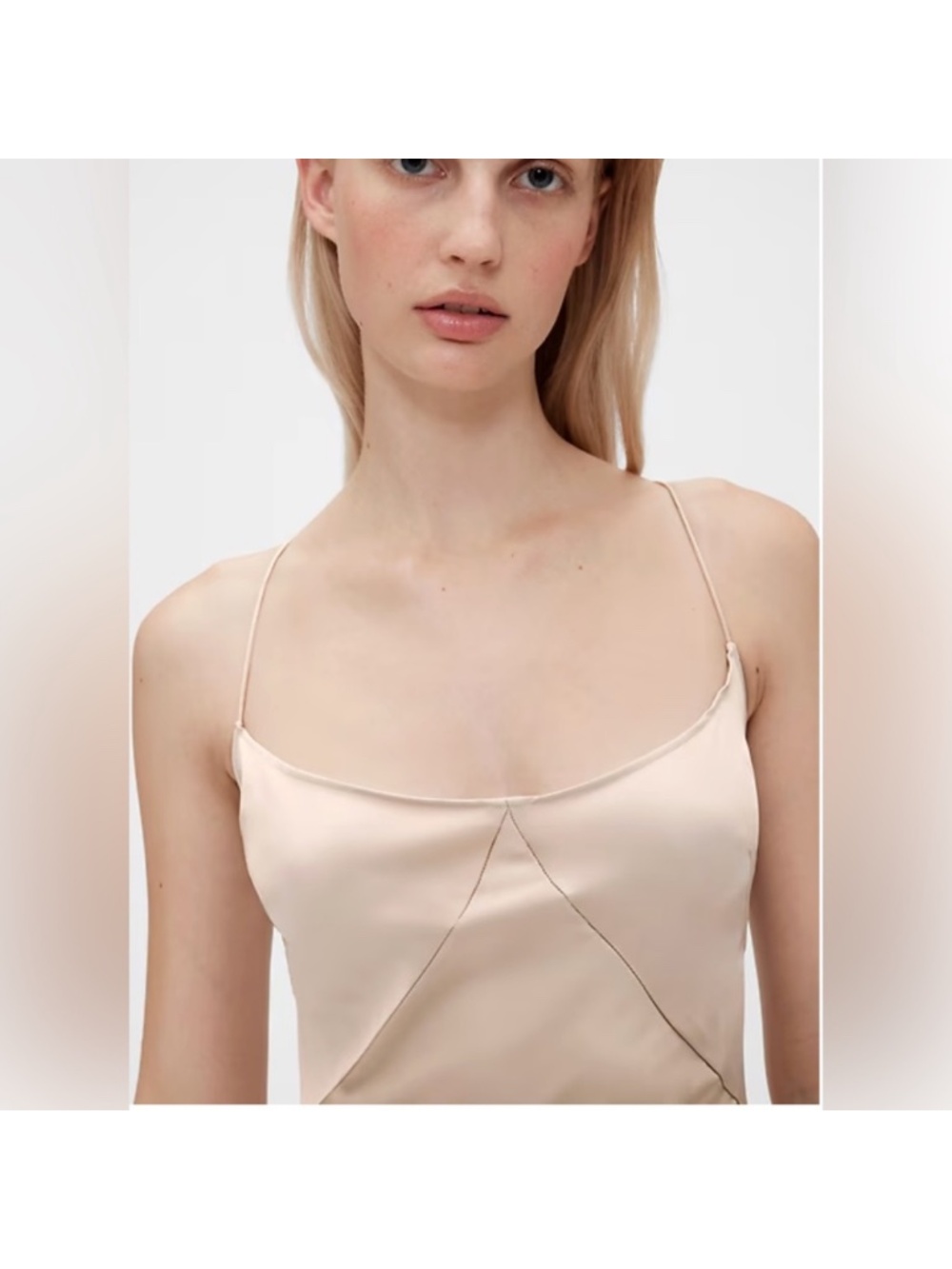 Satin Slip Dress/ Champagne - Picture 4 of 8